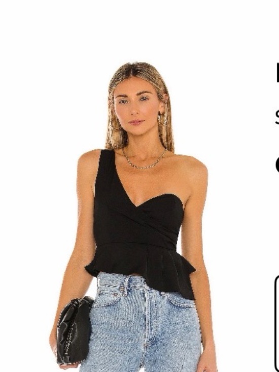 superdown Tops - Superdown Asymmetric Peplum Top - Size M - Karlie One Shoulder Top